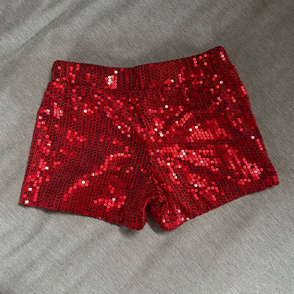 SPIRIT red sparkly sequin shorts